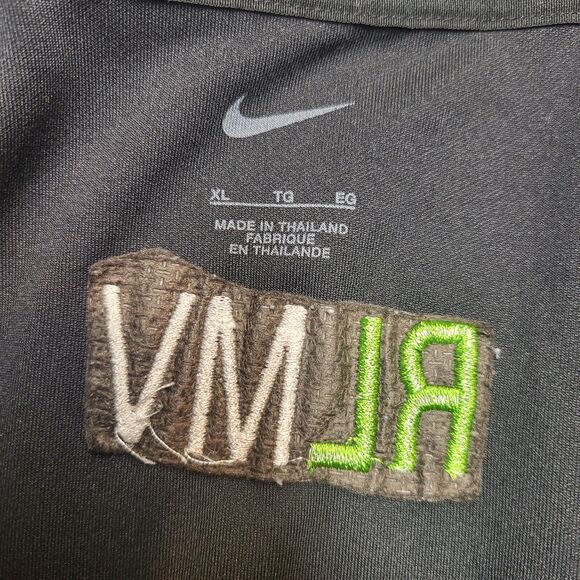 Nike Polo Shirt Mens XL Black Short Sleeve Embroidered Laethem Way - Picture 2 of 10